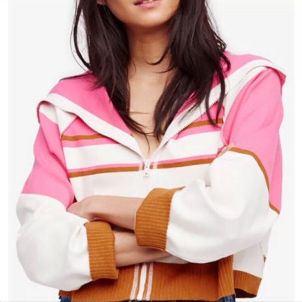Free People Oversized Cropped Hoodie